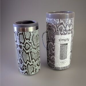 Simply Southern Black and Gray Snake Print Can Cooler